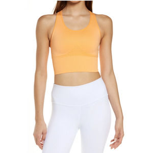 Sweaty Betty Stamina Longline Sports Bra in Spring Orange